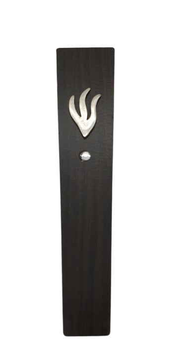 Trapezoid Wood Mezuzah 12 cm - Black