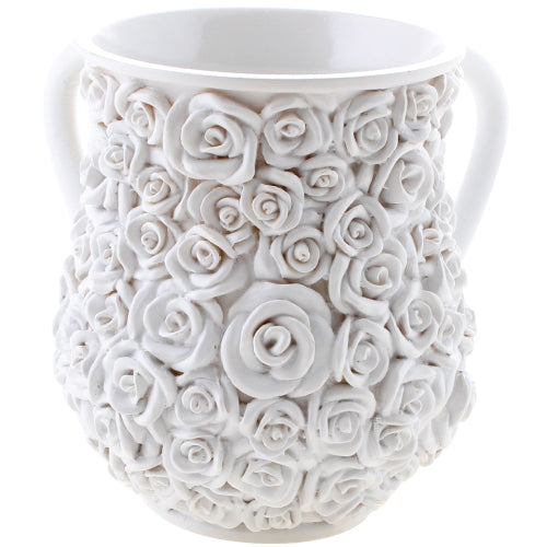 Elegant Polyresin Washing Cup 14 cm - Roses