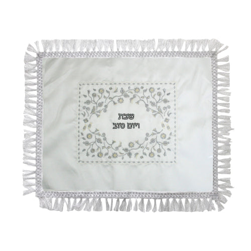 Satin Challah Cover 49X58 cm- with Silver Embroidery