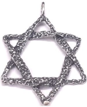 Intertwined Rugged Star of David Sterling Silver Pendant