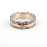 Star of David with Swarovsky Crystal Gold & Silver Ring
