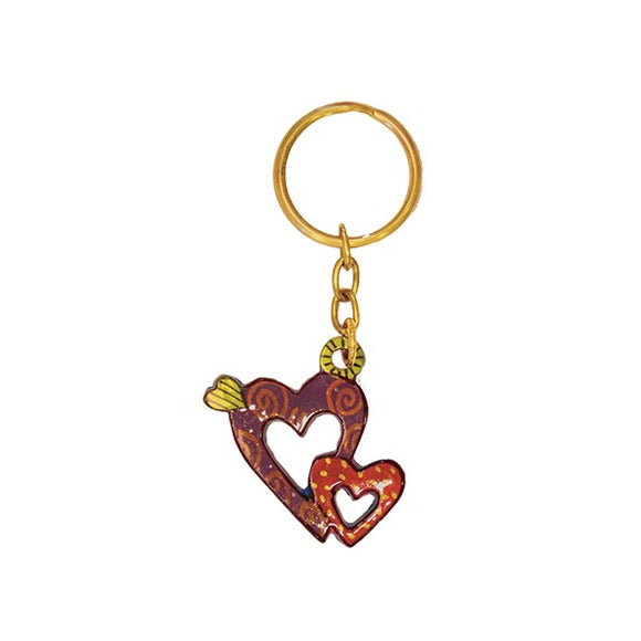 Key Chain Holder - Hand Painted - Hearts