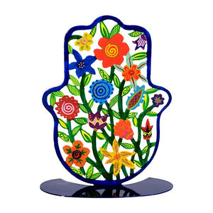 Stand - Large - Hand Painted - Hamsa Flowers