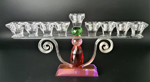 Crystal Menorah Pink Base 22 cm