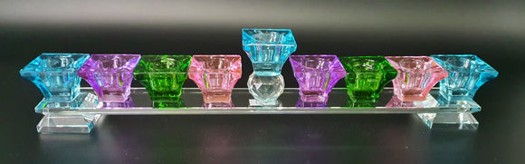 Flat Crystal Menorah Multicolored Nests 41 x 15 - II