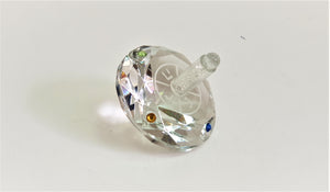 Crystal Dreidel with Stones 5 cm - Clear