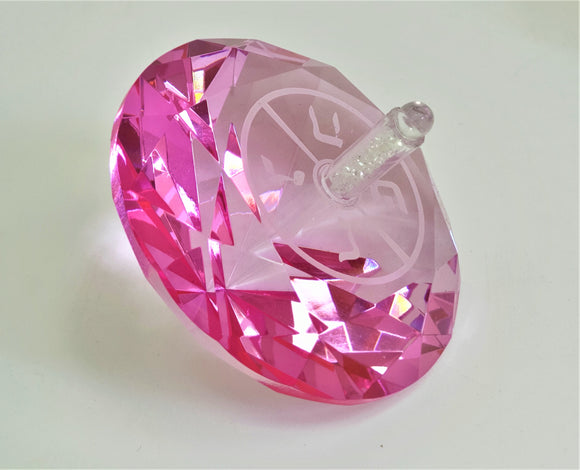 Crystal Dreidel 10cm - Pink