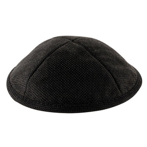 Linen Kippah 17cm- with Pin Spot- Black