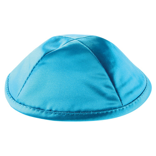 Satin Kippah Deluxe 19cm- with Pin Spot- Turquoise