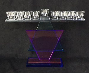 Crystal Menorah Large Star of David 28 cm