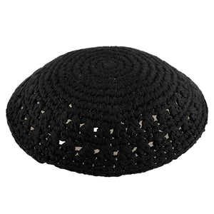 Knitted Kippah 20 cm- Black with Holes