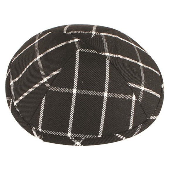 Cloth Flat Kippah 17cm- Checkered