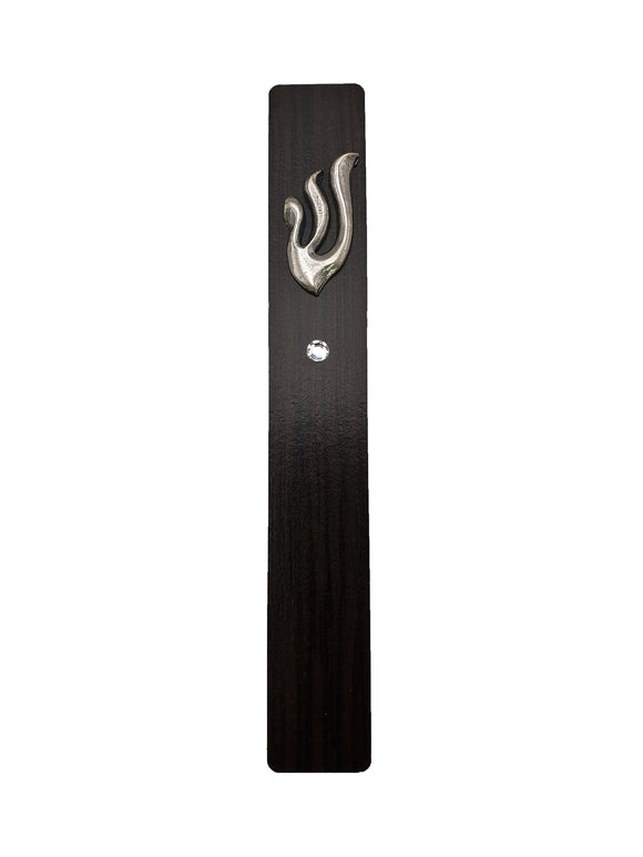 Wood Mezuzah 12 cm - Black