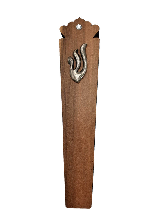 Crown Wood Mezuzah 12 cm - II