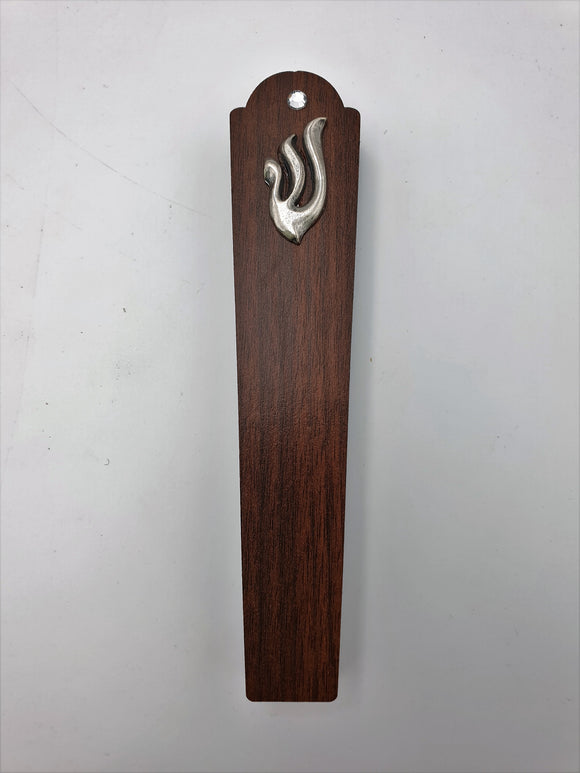 Crown Dark Wood Mezuzah 12 cm