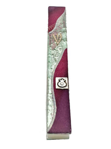 Glass Mezuzah 12 cm - Bordeaux