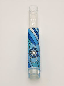 Acrylic 12 cm Mezuzah Decorated - Blue