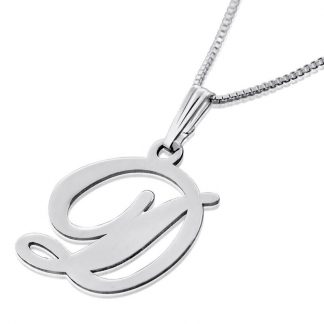 Sterling Silver English Initial Necklace