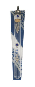 Trapezoid Backed Acrylic Mezuzah 12 cm - Blue