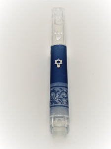 Decorated Acrylic Mezuzah 15 cm - Blue