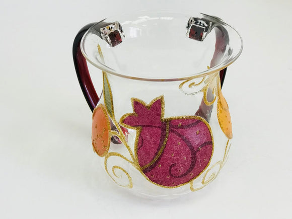 Acrylic Red Pomegranates Washing Cup