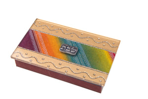 Large Multicolored "Shabbat" Matchbox Holder