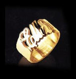 14K Gold English Personalized Cutout Ring