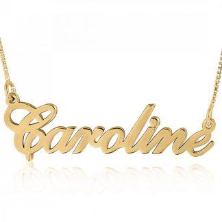 Gold-Plated Sterling Sterling Silver English Script Name Necklace