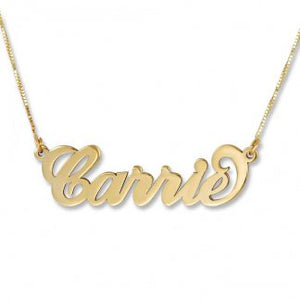 14K Gold English Script Name Necklace