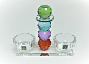 Crystal Salt Tray with Multicolored Stem