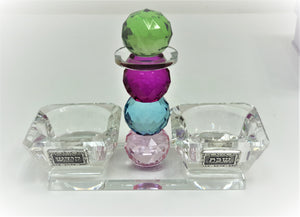 Crystal Salt Tray with Multicolored Stem - II