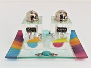 Salt & Pepper Multicolored Pomegranate with Tray 8 cm