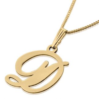 Gold-Plated Sterling Silver English Initial Necklace