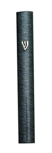 Aluminum Mezuzah 7cm-3D Metallic Blue Striped Design