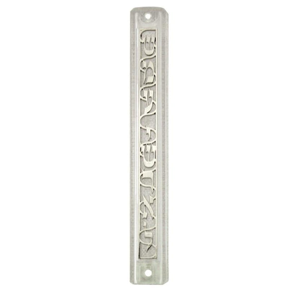 Plastic Mezuzah with Rubber Cork 12cm - Clear with 