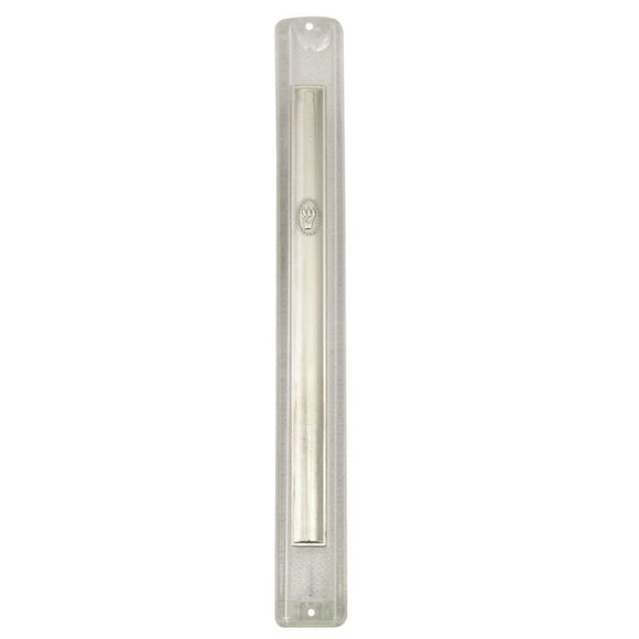 Plastic Mezuzah with Rubber Cork 24cm- Clear with 