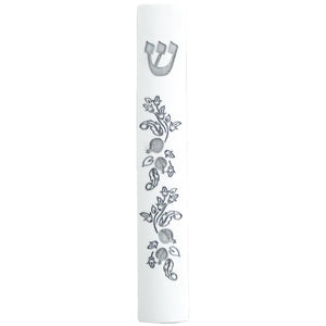 Polyresin Mezuzah with Silicon Cork 12cm-Stone Design with Pomegranate