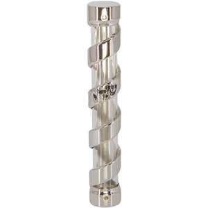 Nickel Mezuzah with Perspex Tube 12cm-with "Shadai"
