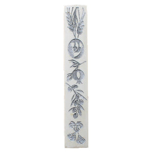 Polyresin Mezuzah with Silicon Cork 12cm- White with 7 Species