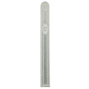 Glass Mezuzah with Silicon Seal 20cm - Crown Motif in Silver