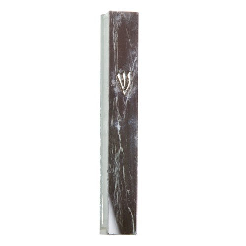 Glass Mezuzah 10cm- Black