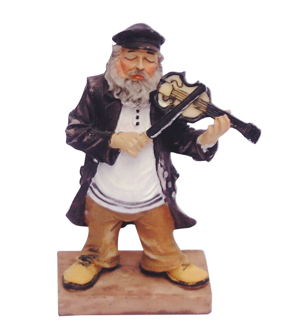 Polyresin Hassidic Figurine - Fiddler 11 cm