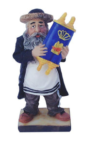 Polyresin Hassidic Figurine with Torah Book 11 cm