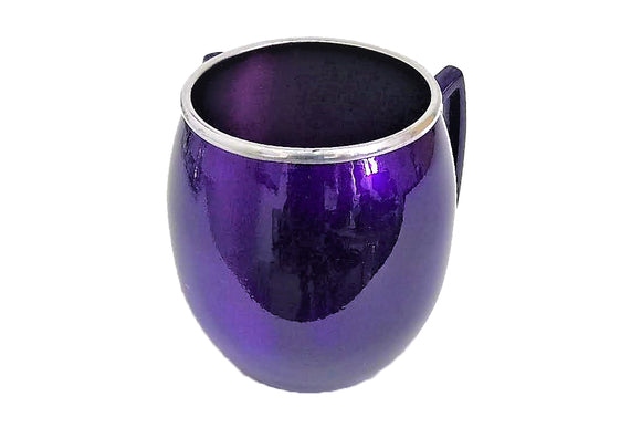 Small Metal & Enamel Washing Cup 11 cm - Purple
