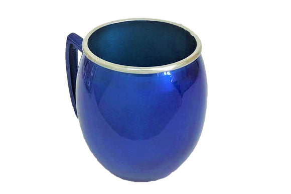 Small Metal & Enamel Washing Cup 11 cm - Blue