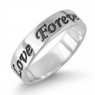 Sterling Silver English Engraved Personalized Band Ring