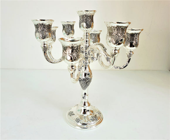 Grape Design Silver-Plated Five-Branch Candelabra 25 cm