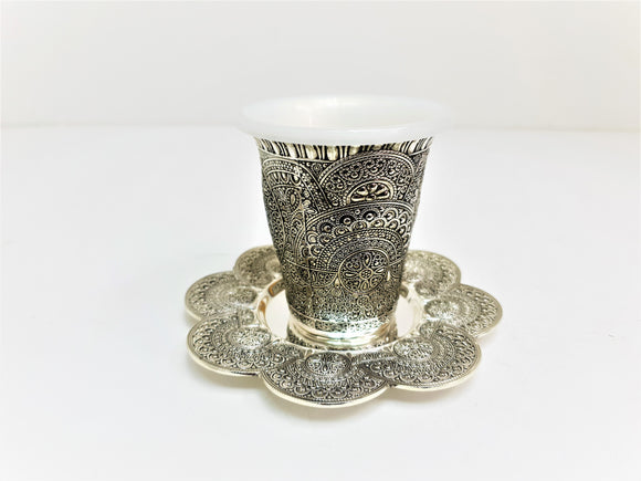 Ornate Silver-Plated Kiddush Cup