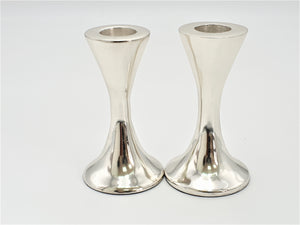 Silver-Plated Aluminium Candlesticks 13 cm