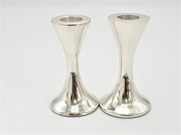 Silver-Plated Aluminium Candlesticks 13 cm
